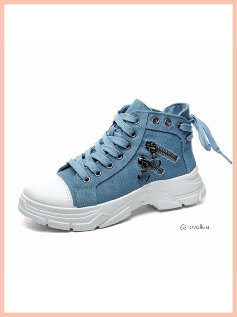 High Top Canvas Sneakers Lace-Up Cushioned Walking Shoes
